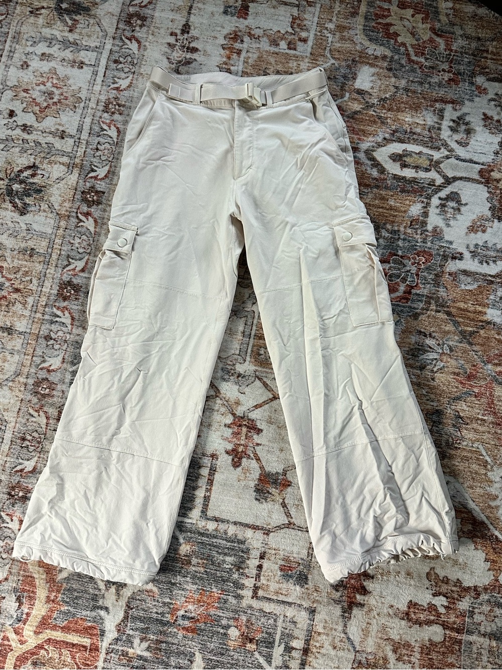 Outdoor voices rectrek wide leg cargo pants in Milk Stone XS
